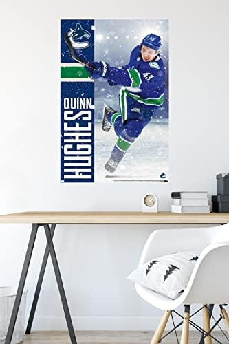 Плакат на стената Trends International NHL Ванкувър Канъкс-Куин Хюз 20, 22,375 x 34, версия без рамка