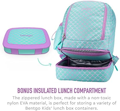 Комплект раници Bentgo 2-в-1 и Изолирани чанти за Обяд С Детски щампи Обяд-Бокс (Везни Русалка)