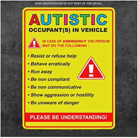 COLIBYOU Пътник-Аутист в колата - Стикер с Информация за Аутизма в прозореца на кола с Камион