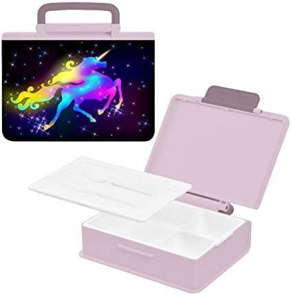 Кутия за обяд ALAZA Unicorn Rainbow Star Starry Bento, Херметични Контейнери за обяд, които не съдържат BPA,