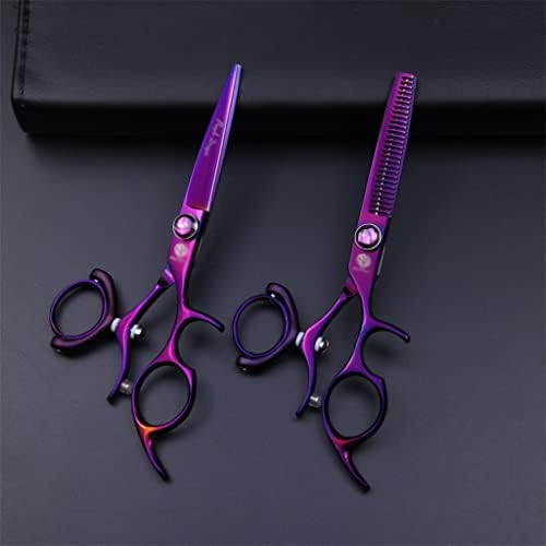 CXDTBH 6-инчов ярко лилаво, плаващи под ножици, ножици за палеца въртящи фризьорски ножици фризьорски салон,