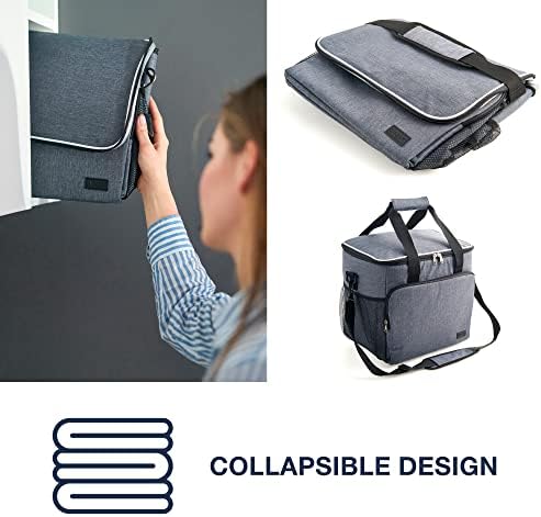 Преносима мека чанта-хладилник GLOGEX - Модерна чанта за обяд на пикник - Сгъваем Мек хладилник с изолация и