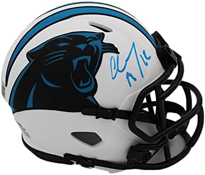 Кристиан Маккаффери Подписа мини-Каска Каролина Пантърс Speed Lunar NFL Mini - Мини-Каски NFL с автограф