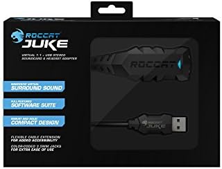 ROCCAT Juke - Виртуална Стереофоническая звукова карта USB 7.1 Plus и адаптер за слушалки за PC, Игри, Слушалки, Съраунд звук, Звукова карта USB, Съвместима с Стереогарнитурами