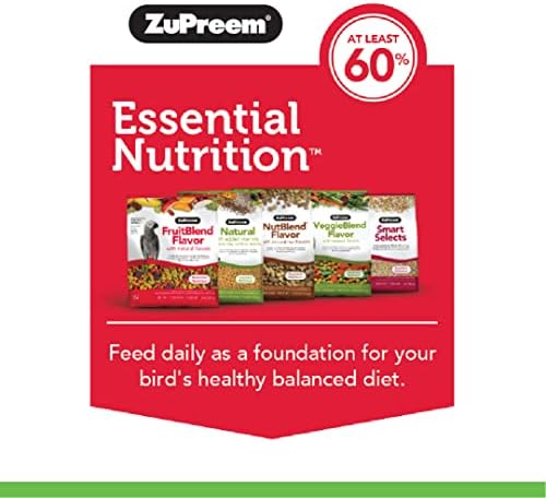 ZuPreem Естествена Храна за птици в пелети за папагали и зайци, 3 кг (опаковка от 1 броя) - Ежедневно хранене,