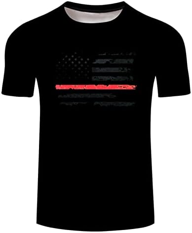 RUIRUILICO Патриотични Мъжки Ризи Тениска с Флага на Америка Годишна Ежедневна Тениска С Къс Ръкав И Кръгло