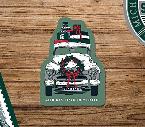 Vinyl Стикер NCAA Michigan State Spartans Унисекс 4 - Коледен Камион, Мулти, Един Размер