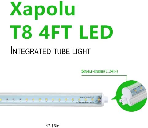 Xapolu (25 опаковки) Вградена led лампа Т8, 4 фута 1680лм 5000 До Ярко-бяло, 12 W, Универсален led лампа за