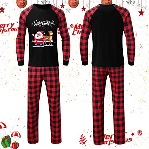 Еднакви Комплекти Коледни Семейни Пижам DIYAGO 2022, тениски с Дълъг ръкав и Панталони в тон, Пижами, Празнична Пижами