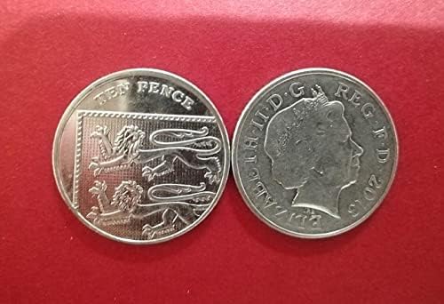 Европейски монети Вярност Британският Щиту Версия Пъзел 10 Пенса 0,1 Британския паунд Старата Кралица Разменная Чуждестранна валута