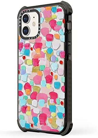 Калъф Casetify Ultra Impact Case за iPhone 11 - Пурпурно Конфети - Прозрачен Черен