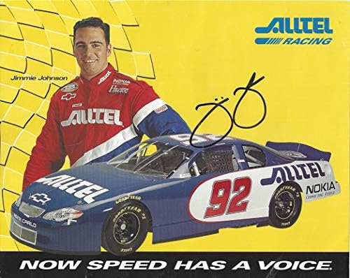 С АВТОГРАФ от 2000 Джими Джонсън 92 НАЧИНАЕЩ СЕЗОН Alltel Racing (Сега скоростта е гласа) Изключително рядка