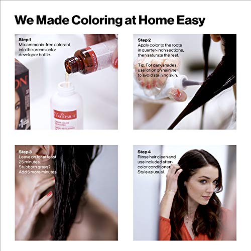 Revlon Colorsilk Перманентная боя за коса Beautiful Color с технологията 3D гел и кератин, Боя за коса