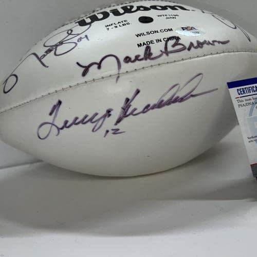Тери Брадшоу Мак Браун Тод Макшейлайнерт NCAA подписа Футболен PSA с Автограф - Футболни топки с автографи