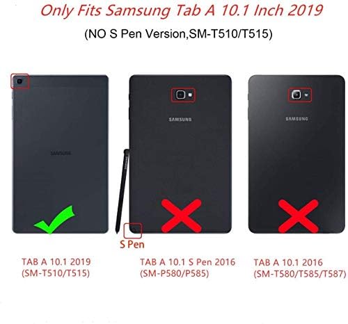 Калъф за Samsung Galaxy Tab A 10,1 2019, с въртящи се на 360 градуса стойка Smart Case за Samsung Tab A 10.1-инчов таблет [SM-T510/T515] 2019 г. съобщение (Galaxy)