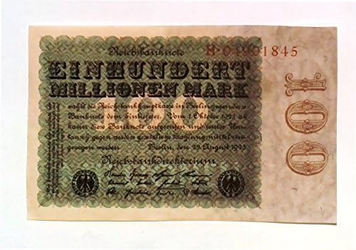 1923 Германия Ваймарската Република Банкноти от 100 милиона евро / 100.000.000 Марки