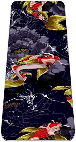 LEVEIS килимче за Йога Шаран Koi Риба с Цвете Дебели Нескользящие Спортни Подложки за Домашно Фитнес Подови