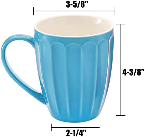 Порцеланови Нарезно чаши Yesland 13,5 грама - Комплект от 6 Многоцветни кафе на steins и утайка от чаша за горещ