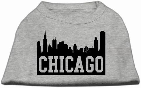 Риза с Трафаретным принтом Chicago Skyline Сив Lg 14