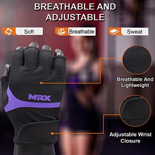 Ръкавици MRX за вдигане на тежести за жени, Дишащи Ръкавици за тренировки, Нескользящие Меки Амортизационен