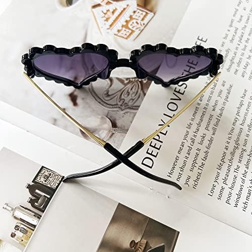 OZPYKAE Слънчеви Очила във формата на Сърце за Момичета, Сладък Модни слънчеви Очила С Защита от Uv, Слънчеви