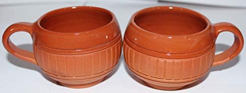 Odishabazaar Глинени чаши, ръчно изработени 6 броя 120 мл Готварска Екологично Чиста керамика Ръчна изработка