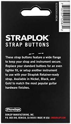 Набор от бутони за каишка за Jim Dunlop Straplok с двойно дизайн-Черен-2/Комплект