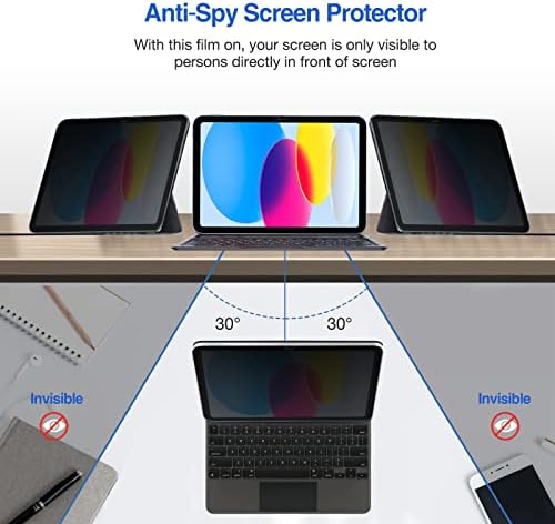 Защитно фолио за екран неприкосновеността на личния живот в комплект с Калъф за клавиатура за iPad на 10-то