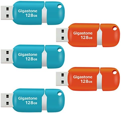[Gigastone] V10 128 GB 5-Опаковъчен USB 2.0 Флаш памет Флаш памет Memory Stick Плъзгащ дизайн (многоцветен)