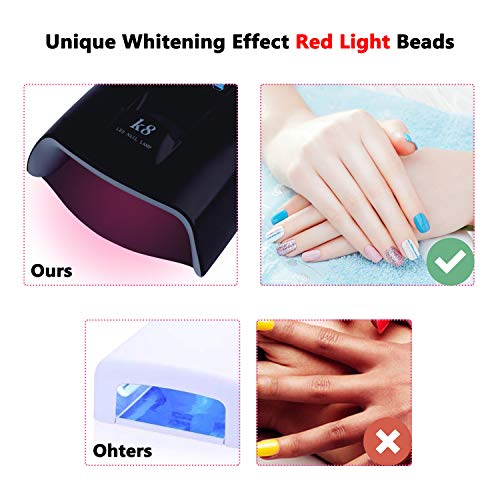 UV-Лампа за нокти с Червена Светлина, Избелваща Маникюрная Лампа, Акумулаторна Сушилня за Нокти, Лампа за гел-лак