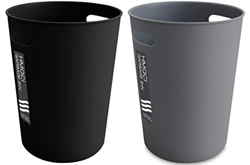 HMQCI Малка кофа за Боклук, Кръгъл Пластмасов кош за отпадъци, Контейнер за отпадъци, капацитет 1.5 литра (Черно