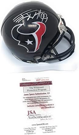 Мини-Каска JJ Watt Houston Texans с Автограф, Сертифициран JSA