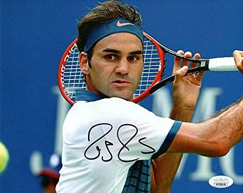 Роджър Федерер Подписа Снимка с автограф 8x10 е Звезда на тениса, Шампионът от Уимбълдън Jsa - Тенис-снимки