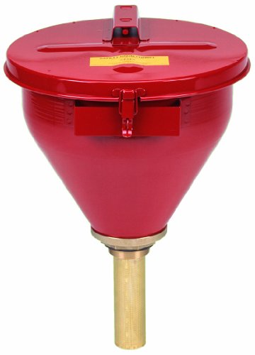 Голяма предохранительная барабанная фуния Justrite от Червена Поцинкована стомана с обем 2,6 литра с Самозакрывающейся