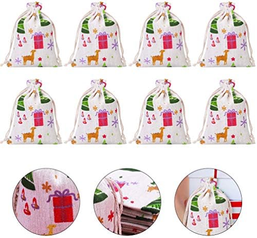 Подаръчен пакет Hemoton Santa 25шт Коледни Чанти на съвсем малък Коледни Торбички за Коледни шоколадови Бонбони