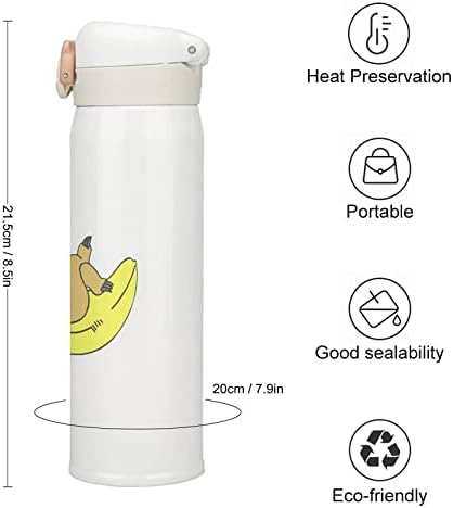 Забавен банан ленивец Изолирующая бутилка за вода с капак Изолиран чаша от неръждаема стомана двойни стени на