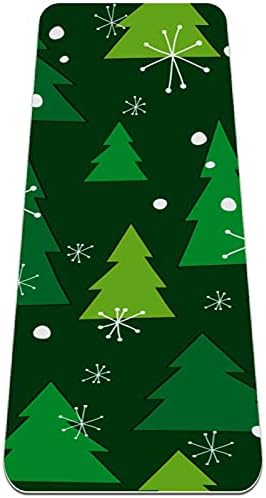 Siebzeh Зелено килимче за йога с шарени елхи и снежинки Премиум-клас, в екологично Чист Гумена подложка за здраве и фитнес, нескользящий мат за всички видове упражнени?