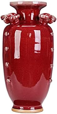 Ваза WODMB Порцеланова Печка Става Червена Декорация на Вази, Керамични Градска Къща Порцеланова Бутилка ваза