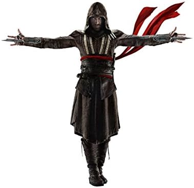 Assassin 's Creed ( Г.) 8 x 10 инча Майкъл Фассбендер, Облечени В Черна кожа с Червен колан, Удължени ръце