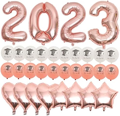 Didiseaon 5 Комплекта 2023 Абитуриентски Балони Алуминиево Фолио От Розово Злато Декоративни Елементи