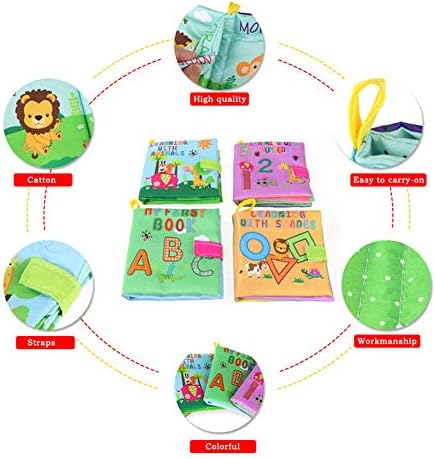 Little Bado Детски Книги 4 Комплекта Началото на Обучението Развитие на Играчки за Бебета ABC 123 Форми на Животни