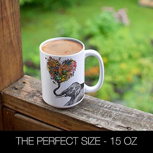 Керамични Кафеена чаша Greetings Love Elephant тегло 15 Грама без дърво с пълен размер на дръжка