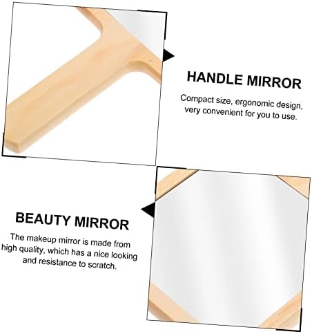 Джобно 1 бр. Дървено Огледало за Тоалетка Маса, Огледало за Грим, Мини-Тоалетно Огледало, Аксесоари За Грим,