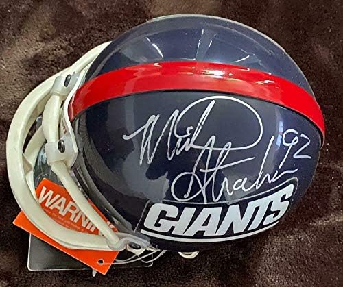 Майкъл Страхан Подписа Мини-Каска New York Giants с Пълното име и Автограф - Мини-Каски NFL с автограф